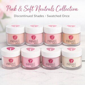 Revel Nail Dip Powder Bundle- 8 piece Pink & Soft pastels set (1oz +.5 oz )